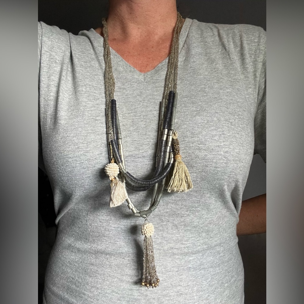 Long Bohemian Beaded Necklace